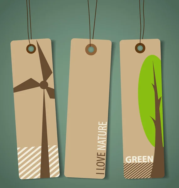 Natur banderoll, organiska miljömärkningar och Taggar uppsättning. Vector nedanstående — Stock vektor