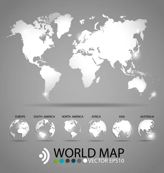 Modern world map design, vector illustration. — Stock vektor