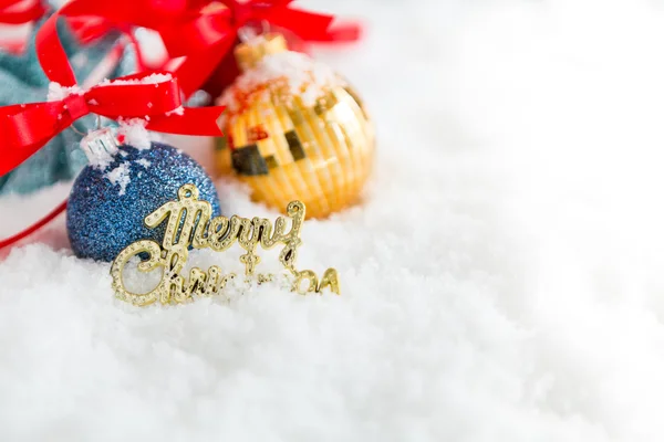 Christmas decoration  with snow — Stock Photo, Image