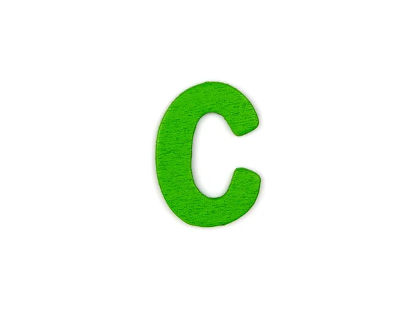Färgglada trä alfabet brev på vit bakgrund, C — Stockfoto