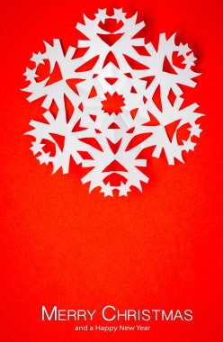 doğru kağıt kar taneleri ile klasik Noel Kartpostalı