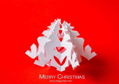 doğru kağıt Noel ağacı ile klasik Noel Kartpostalı