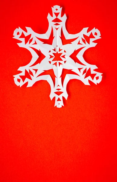 Vintage Christmas postcard with true paper snowflakes — Stock Photo, Image