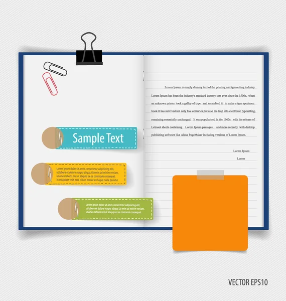 Kolekce různých papírů, papírové návrhy připravené pro vaše zprávy — Stockový vektor