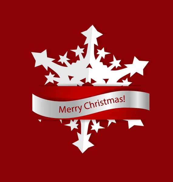 Christmas gratulationskort med origami snöflinga, vektor illustra — Stock vektor