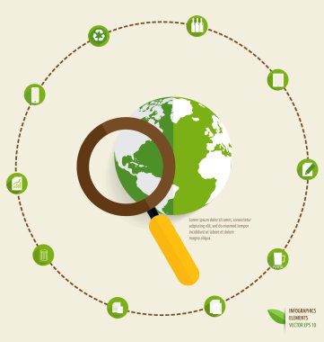 Ekoloji Infographics tasarım öğeleri. Vektör çizim.