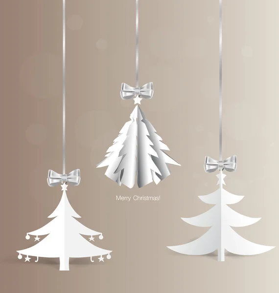 Tarjeta de felicitación de Navidad con árbol de Navidad, ilustración vectorial — Vector de stock