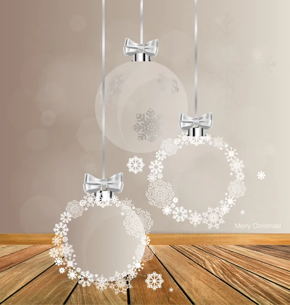 Christmas wenskaart met kerstballen, vector illustratio — Stockvector