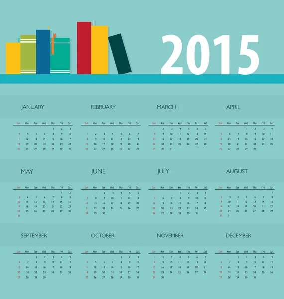 2015 calendar. Vector illustration. — Stock Vector