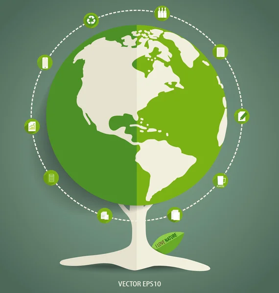 Ecologia elementos de design infográficos. Ilustração vetorial . — Vetor de Stock