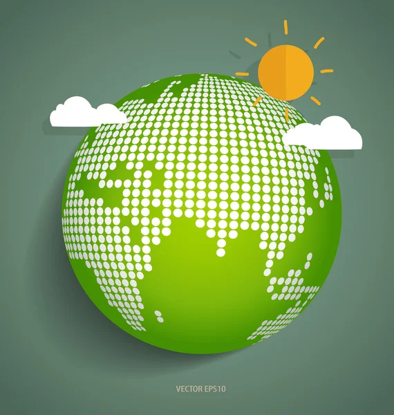 Green Eco Earth. Vector Illustration. — Stock Vector