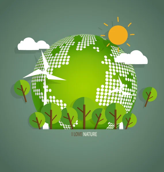 Green Eco Earth. Illustrazione vettoriale . — Vettoriale Stock