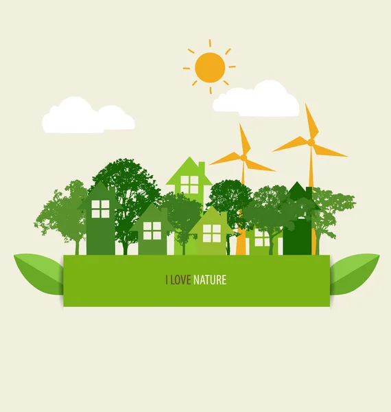 Green Eco Earth. Illustrazione vettoriale . — Vettoriale Stock