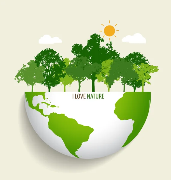 Green Eco Earth. Vectorillustratie. — Stockvector