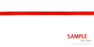 Parlak kırmızı ve altın sınır şerit kopya ile beyaz arka plan üzerinde