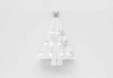 doğru kağıt Noel ağacı ile klasik Noel Kartpostalı