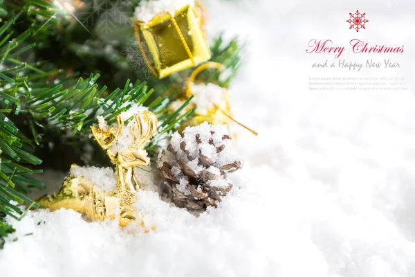 Karácsonyi dekoráció hó — Stock Fotó