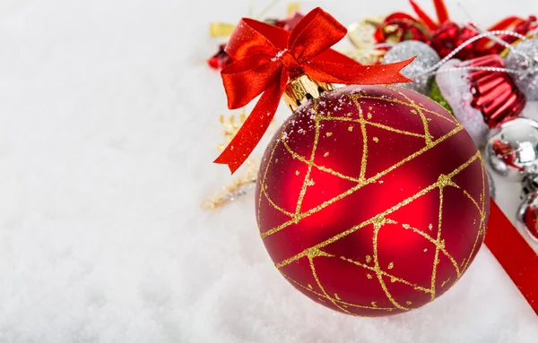 Christmas decoration with snow — Stock Photo, Image