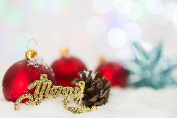 Christmas decoration with snow — Stock Photo, Image