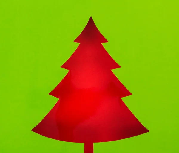 Vintage καρτ-ποστάλ Χριστούγεννα με την πραγματική χαρτί χριστουγεννιάτικο δέντρο — Φωτογραφία Αρχείου