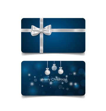 Tatil hediye kuponları hediye ok ve Noel top, ben vektör