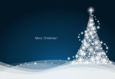 Noel ağacıyla Noel arkaplanı, vektör illüstrasyonu.