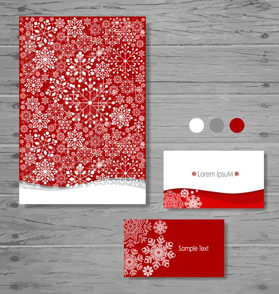 Holiday Gift cards with snowflake. Vector illustration. — Stock Vector