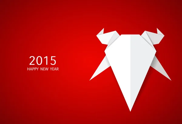 2015 新年あけましておめでとうございます。ヤギの年。ベクトル図. — ストックベクタ