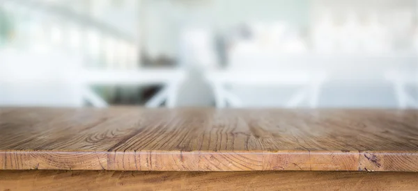 Wood table at restaurant — Stock Photo, Image