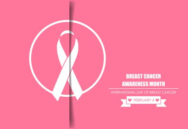 Meme Kanseri Bilinçlendirme kartları tasarımı. Vektör çizim.