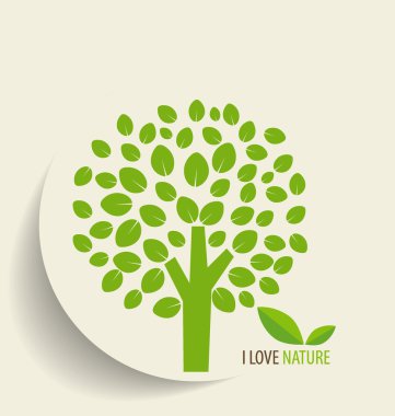 Soyut ağaç. vektör illüstrasyonu.