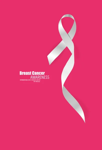 Bröstcancermedvetandeband. vektor illustration. — Stock vektor