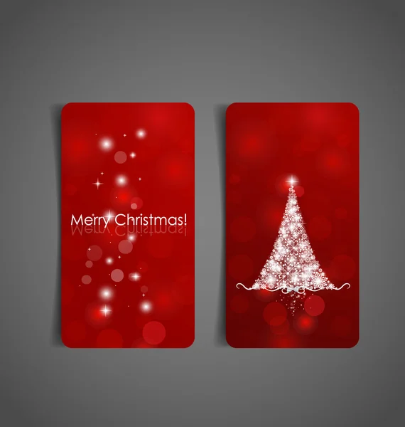 Buoni regalo vacanze con albero di Natale, illustrazione vettoriale . — Vettoriale Stock