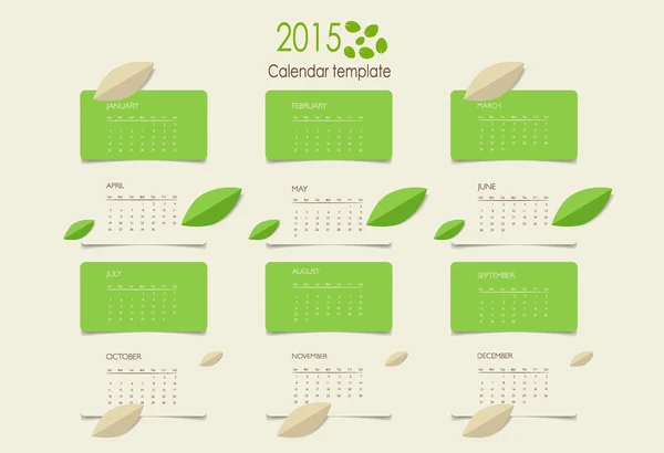 Calendario 2015. Ilustración vectorial . — Vector de stock