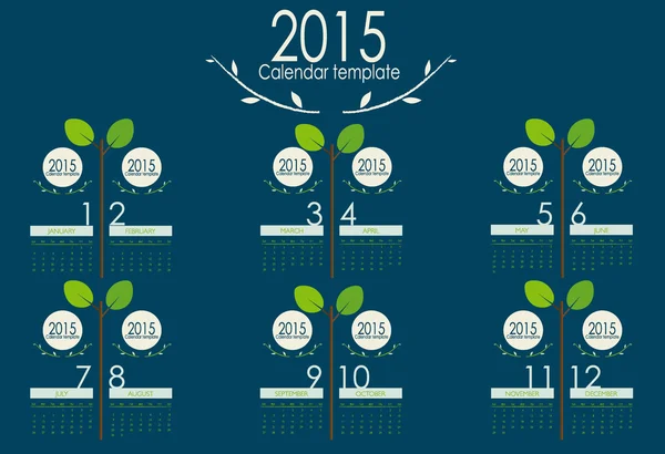 Calendário 2015. Ilustração vetorial . — Vetor de Stock