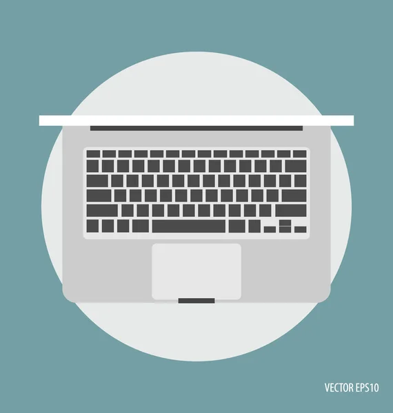 Top view of modern laptop. Vector Illustration. — Stock Vector