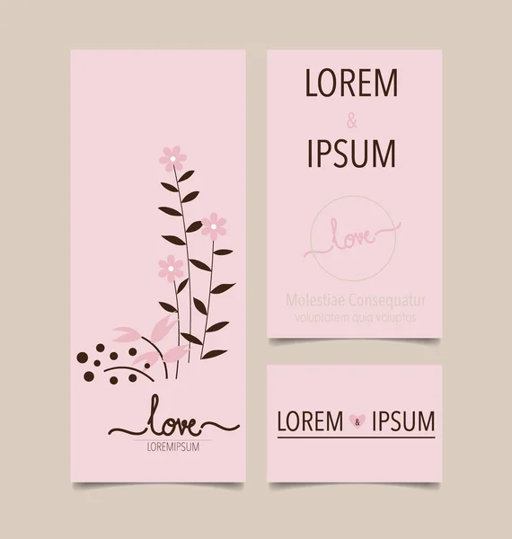 Σχεδίαση ρομαντικό ευχετήρια κάρτα με φόντο λουλούδι. Διάνυσμα άρρωστος — Διανυσματικό Αρχείο