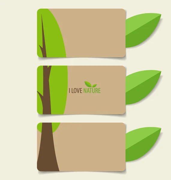 Banner de la naturaleza, etiquetas ecológicas y etiquetas. Ilustración vectorial . — Vector de stock