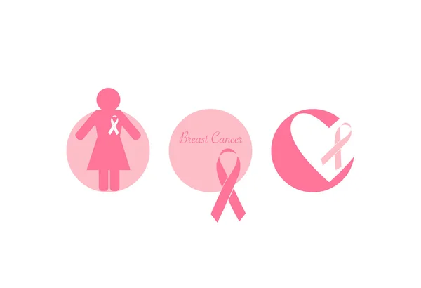 Brustkrebs-Sensibilisierungskarten entwerfen. Vektorillustration. — Stockvektor