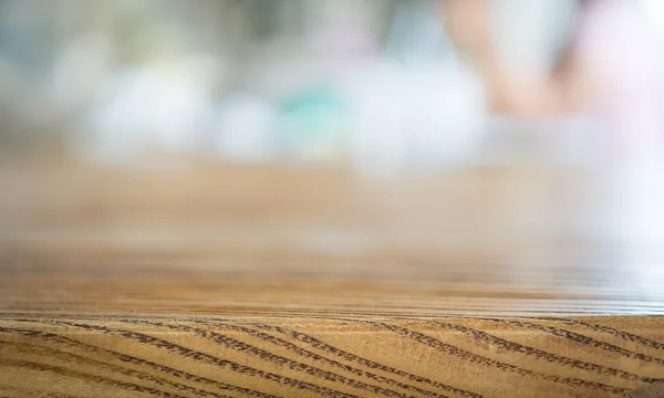 Wood table at restaurant — Stock Photo, Image