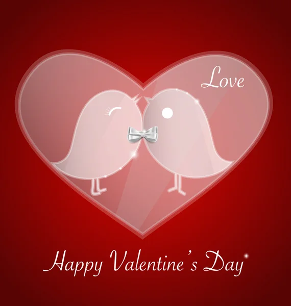Happy valentines day. Bird love card, Invitation card for weddin — Stock Vector