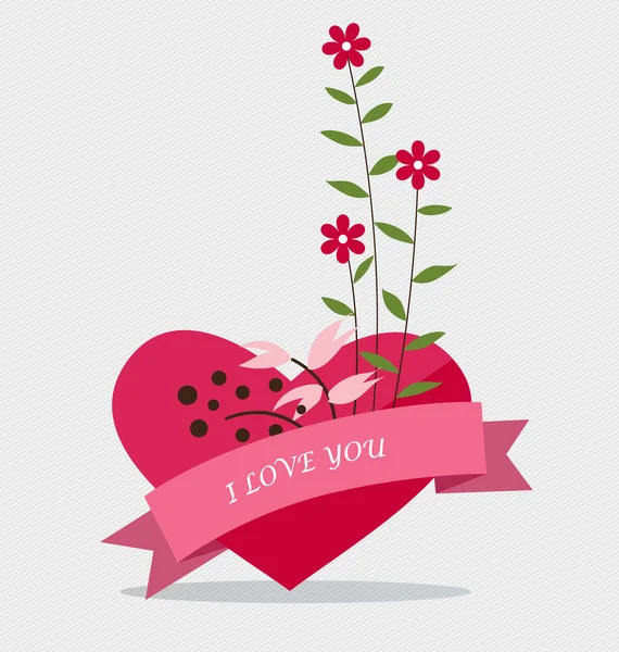 Feliz día de San Valentín, diseño de tarjetas de boda con ramos florales — Vector de stock