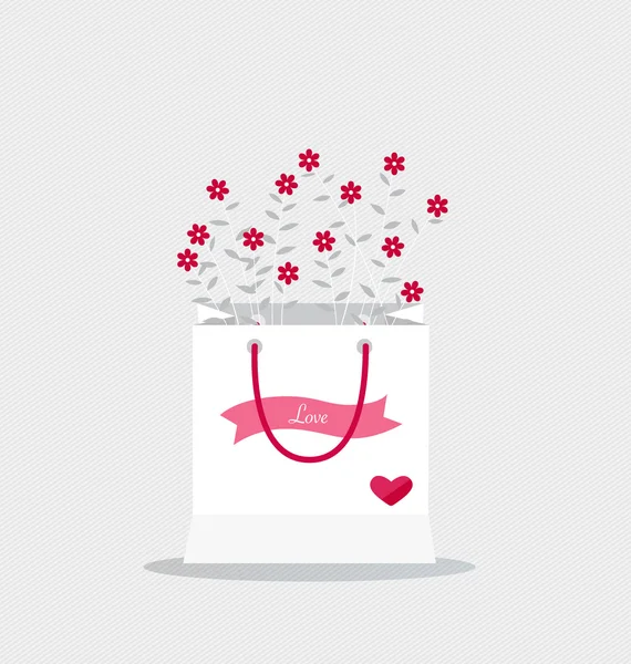 해피 발렌타인 데이, 결혼식 꽃 꽃다발과 카드 디자인 — 스톡 벡터