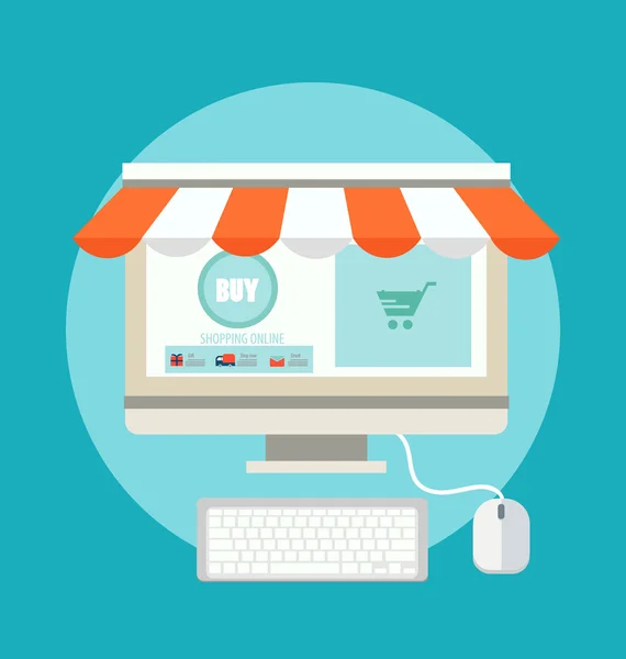 Business concept. Online shopping. Infographics background E-com — Stock Vector