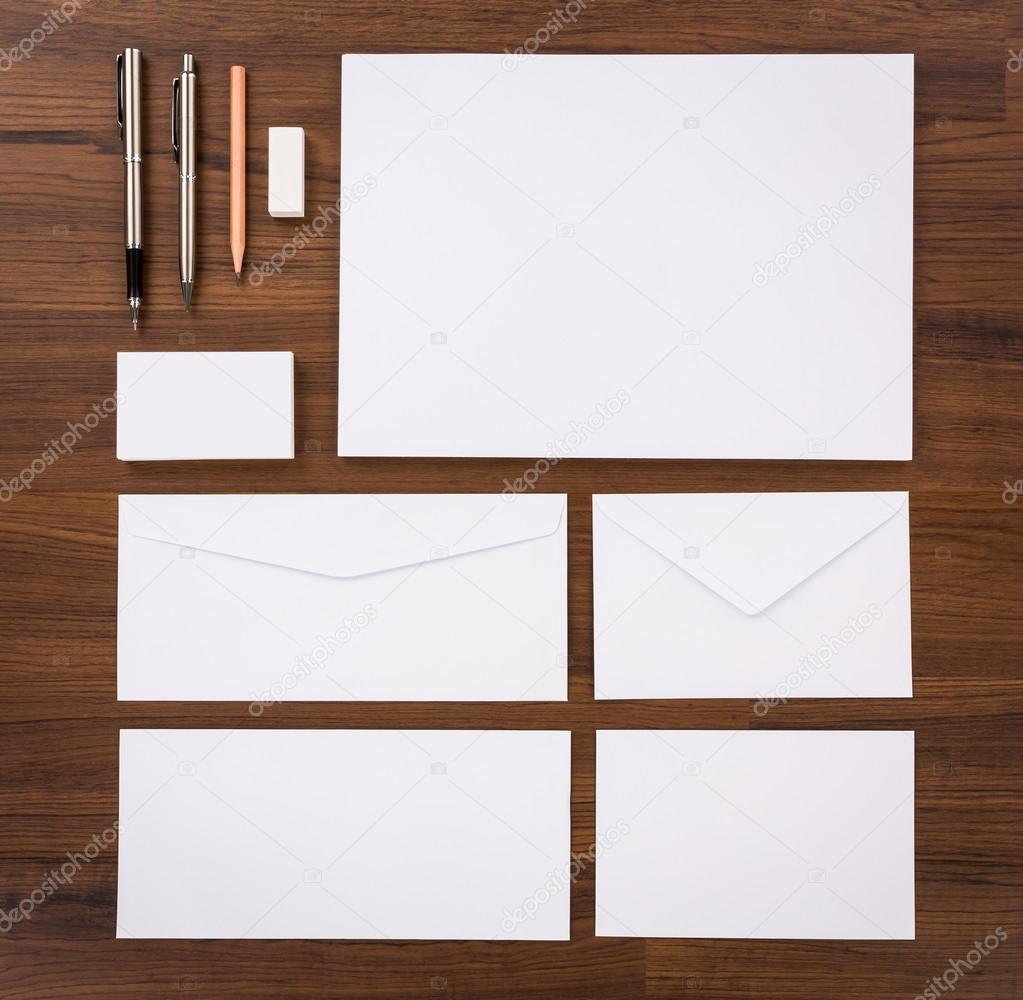 Blank Template. Consist of Business cards, letterhead a4, pen, e