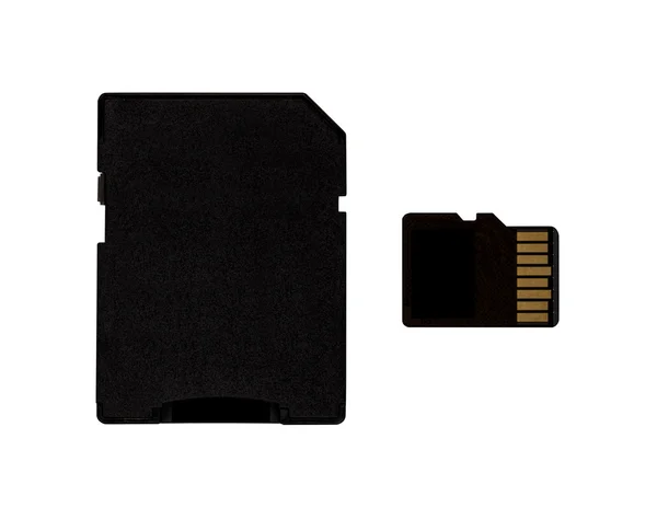 Micro sd-kaart en adapter met uitknippad — Stockfoto