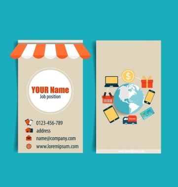 Modern business card template with Business concept, Infographic clipart