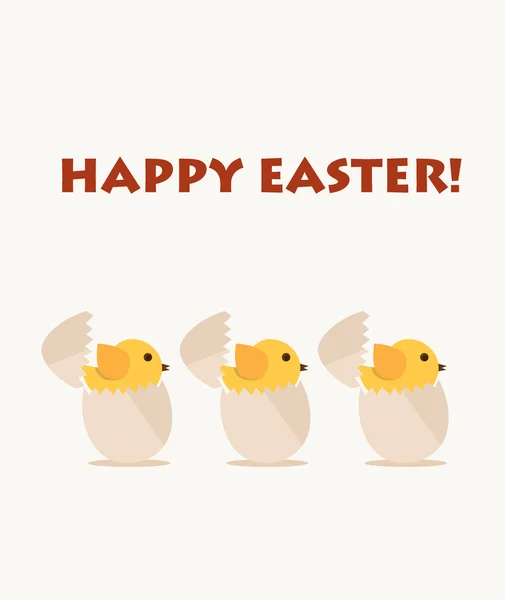 Happy easter card dengan easter egg. Ilustrasi vektor . - Stok Vektor