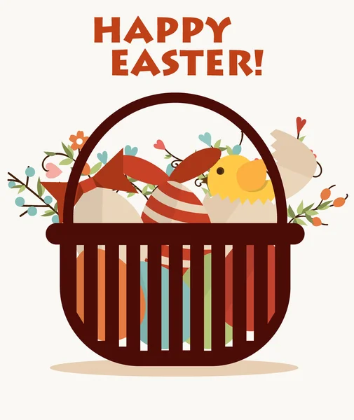 Happy easter card dengan easter egg. Ilustrasi vektor . - Stok Vektor