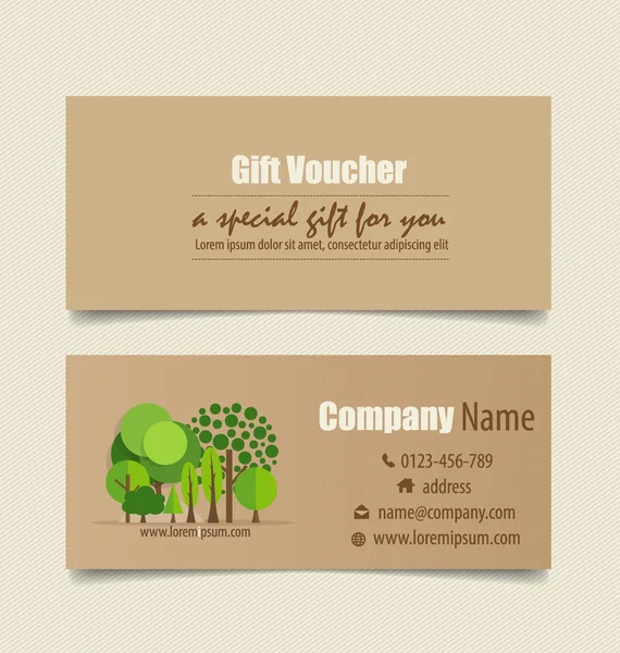 Gift coupons with nature background. Vector illustration. — Stock Vector